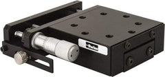 Parker - 62 Lb. Capacity, 10-32 Mount Hole, 1/2" Travel, Precision Ball Bearing Table with Side Drive - Single Axis, 8 Mounting Holes, 2.56" Long x 2.62" Wide x 1" High - Industrial Tool & Supply