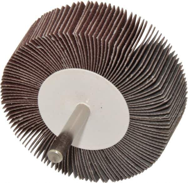 Value Collection - 3" Diam x 1" Face Width, Very Fine Aluminum Oxide Coated Mounted Flap Wheel - 1/4" Shank Mount, 180 Grit, 20,000 Max RPM - Industrial Tool & Supply