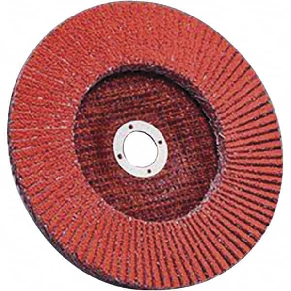 3M - 4-1/2" 50 Grit 7/8" Center Hole Type 27 Ceramic Flap Disc - Industrial Tool & Supply