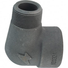 Made in USA - Size 1-1/4", Class 3,000, Forged Carbon Steel Black Pipe 90° Street Elbow - 3,000 psi, Threaded End Connection - Industrial Tool & Supply