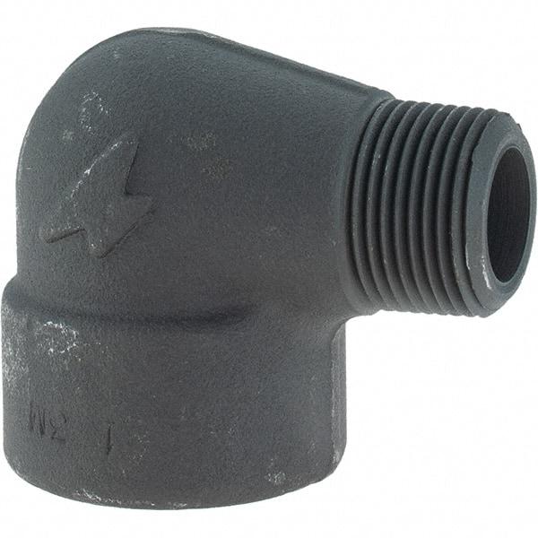 Made in USA - Size 1", Class 3,000, Forged Carbon Steel Black Pipe 90° Street Elbow - 3,000 psi, Threaded End Connection - Industrial Tool & Supply