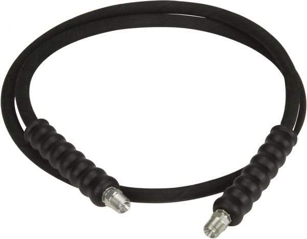 Enerpac - 1/4" Inside Diam x 1/4 NPT 6' Hydraulic Pump Hose - 10,000 psi, 3/8 NPTF Male Opposite End, Rubber - Industrial Tool & Supply