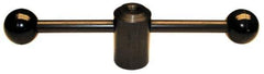 Morton Machine Works - 2 Straight Arms, 5/8-11" Hole, Black Oxide, Tapped Clamping Handle - 1/2" Arm Diam, 1-3/8" Hub Diam, 1-3/8" Ball Diam - Industrial Tool & Supply
