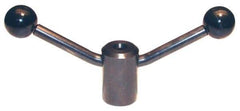 Morton Machine Works - 1 Offset Arm, 1/4-20" Hole, Black Oxide, Tapped Clamping Handle - 1/4" Arm Diam, 7/8" Hub Diam, 7/8" Ball Diam - Industrial Tool & Supply