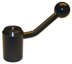 Morton Machine Works - 1 Offset Arm, Black Oxide, Blank Clamping Handle - 1/4" Arm Diam, 7/8" Hub Diam, 7/8" Ball Diam - Industrial Tool & Supply