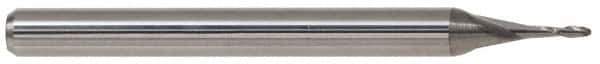Accupro - 9/16" Diam, 3" LOC, 2 Flute Solid Carbide Ball End Mill - Uncoated, Single End, 6" OAL, 9/16" Shank Diam, Spiral Flute - Industrial Tool & Supply