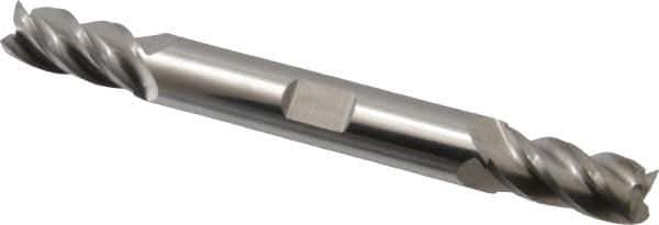 Accupro - 11/32", 3/4" LOC, 3/8" Shank Diam, 3-1/2" OAL, 4 Flute, Solid Carbide Square End Mill - Double End, Uncoated, Spiral Flute, 40° Helix, Centercutting, Right Hand Cut, Right Hand Flute - Industrial Tool & Supply