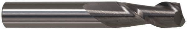 Accupro - 7/16", 3" LOC, 7/16" Shank Diam, 6" OAL, 2 Flute, Solid Carbide Square End Mill - Single End, TiCN Finish, Spiral Flute, 40° Helix, Centercutting, Right Hand Cut, Right Hand Flute - Industrial Tool & Supply