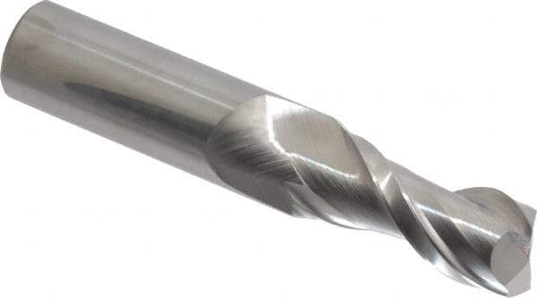 Accupro - 11/16", 1-1/2" LOC, 3/4" Shank Diam, 4" OAL, 2 Flute, Solid Carbide Square End Mill - Single End, Uncoated, Spiral Flute, 40° Helix, Centercutting, Right Hand Cut, Right Hand Flute - Industrial Tool & Supply