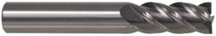 Accupro - 5/16", 5/8" LOC, 5/16" Shank Diam, 4" OAL, 4 Flute, Solid Carbide Square End Mill - Single End, Uncoated, Spiral Flute, 40° Helix, Centercutting, Right Hand Cut, Right Hand Flute - Industrial Tool & Supply