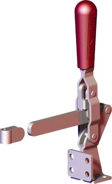 De-Sta-Co - 499 Lb Holding Capacity, Vertical Handle, Manual Hold Down Toggle Clamp - 57° Handle Movement, 90° Bar Opening, Solid Bar, Flanged Base, Carbon Steel - Industrial Tool & Supply