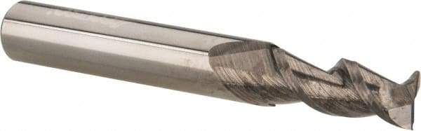 Accupro - 9/32", 13/16" LOC, 5/16" Shank Diam, 2-1/2" OAL, 2 Flute, Solid Carbide Square End Mill - Single End, Uncoated, Spiral Flute, 45° Helix, Centercutting, Right Hand Cut, Right Hand Flute - Industrial Tool & Supply