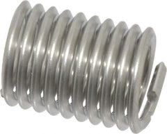 Recoil - 3/8-16 UNC, 3/4" OAL, Free Running Helical Insert - 10 Free Coils, Tanged, Stainless Steel, Bright Finish, 2D Insert Length - Industrial Tool & Supply