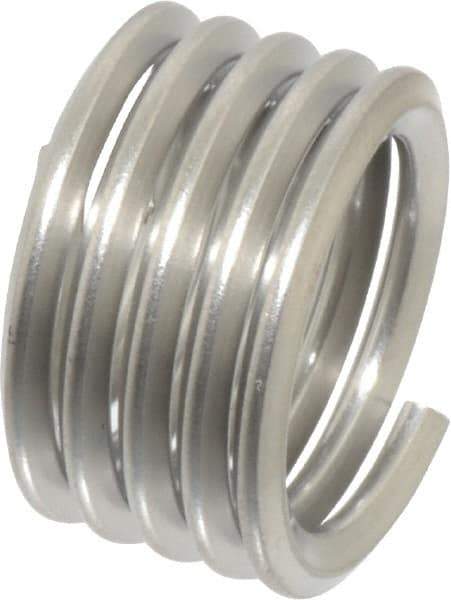 Recoil - 1/2-13 UNC, 1/2" OAL, Free Running Helical Insert - 4-7/8 Free Coils, Tanged, Stainless Steel, Bright Finish, 1D Insert Length - Industrial Tool & Supply