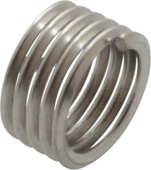 Recoil - 1/4-28 UNF, 1/4" OAL, Free Running Helical Insert - 5 Free Coils, Tanged, Stainless Steel, Bright Finish, 1D Insert Length - Industrial Tool & Supply