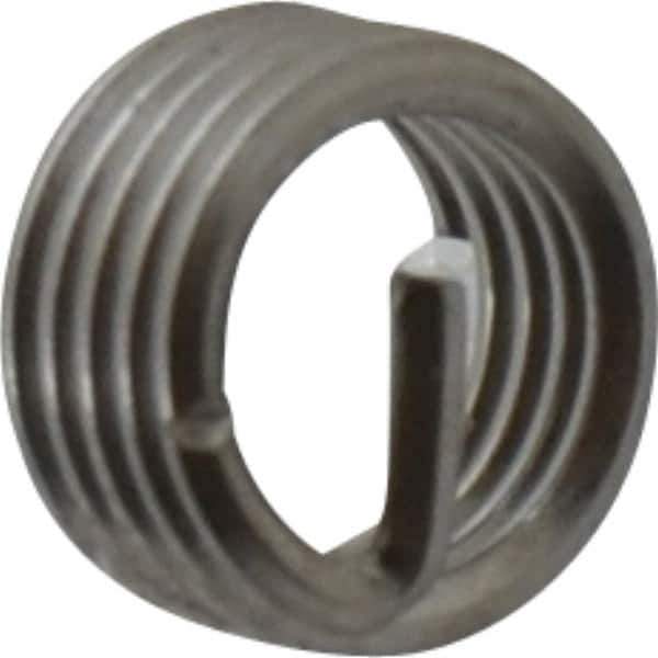 Recoil - M5x0.80 Metric Coarse, 5mm OAL, Free Running Helical Insert - 4-1/8 Free Coils, Tanged, Stainless Steel, Bright Finish, 1D Insert Length - Industrial Tool & Supply