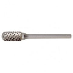 SC-51 Double Cut Solid Carbide Bur-Cylindrical with Ball Nose - Industrial Tool & Supply