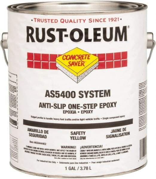 Rust-Oleum - 1 Gal Can Gloss Safety Yellow Antislip Epoxy - 50 Sq Ft/Gal Coverage, <340 g/L VOC Content - Industrial Tool & Supply