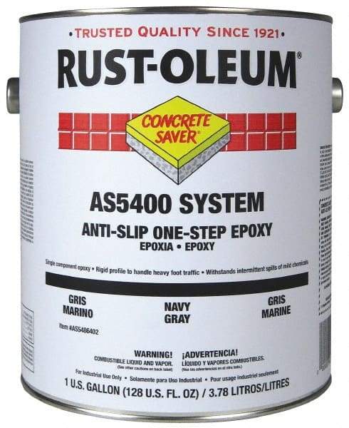 Rust-Oleum - 1 Gal Can Gloss Navy Gray Antislip Epoxy - 50 Sq Ft/Gal Coverage, <340 g/L VOC Content - Industrial Tool & Supply