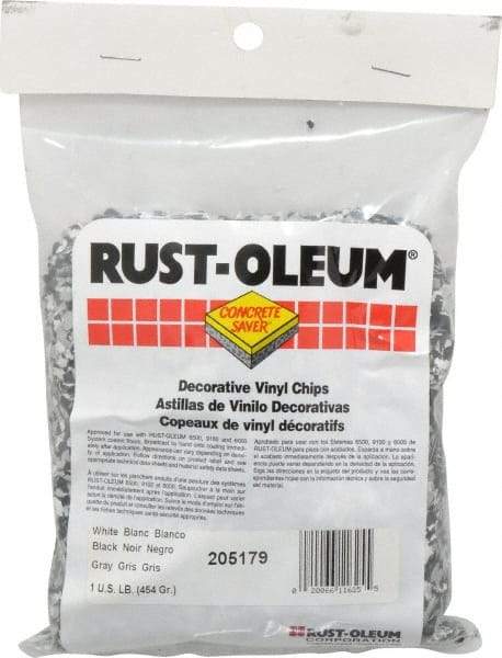 Rust-Oleum - Black/White/Gray Vinyl Floor Chips - 1 Lb Plastic Bag - Industrial Tool & Supply