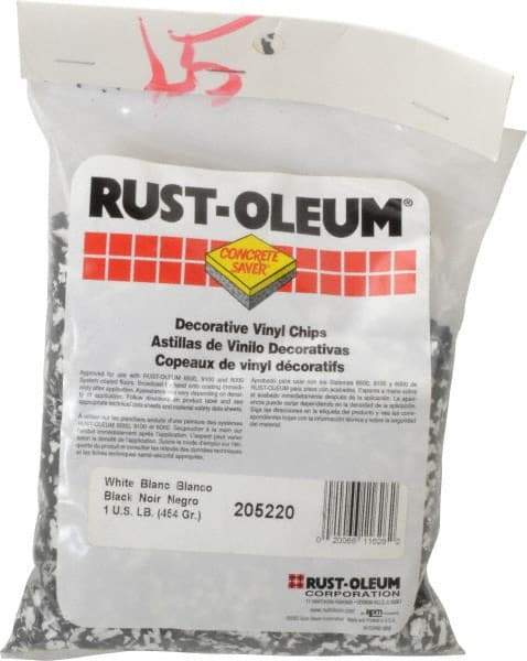 Rust-Oleum - Black/White Vinyl Floor Chips - 1 Lb Plastic Bag - Industrial Tool & Supply