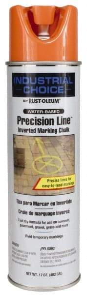 Rust-Oleum - 17 fl oz Orange Marking Chalk - 500' to 530' Coverage at 1-1/4" Wide, Water-Based Formula - Industrial Tool & Supply