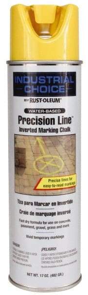 Rust-Oleum - 17 fl oz Yellow Marking Chalk - 500' to 530' Coverage at 1-1/4" Wide, Water-Based Formula - Industrial Tool & Supply
