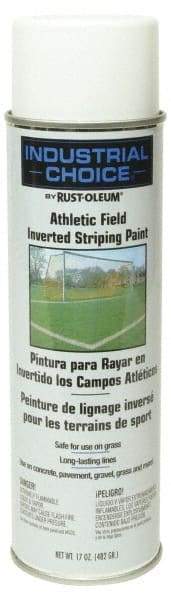 Rust-Oleum - 17 fl oz White Striping Paint - 100' to 200' Coverage at 3" Wide, Water-Based Formula - Industrial Tool & Supply