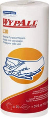 WypAll - L30 Dry General Purpose Wipes - Small Roll, 10-3/8" x 11" Sheet Size, White - Industrial Tool & Supply