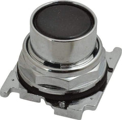 Eaton Cutler-Hammer - Flush Pushbutton Switch Operator - Black, Round Button, Nonilluminated - Industrial Tool & Supply