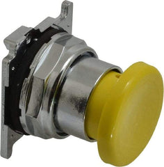 Eaton Cutler-Hammer - Extended Mushroom Head Pushbutton Switch Operator - Yellow, Round Button, Nonilluminated - Industrial Tool & Supply