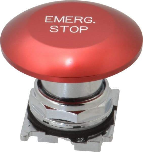 Eaton Cutler-Hammer - Extended Jumbo Mushroom Head Pushbutton Switch Emergency Stop - Red, Round Button, Nonilluminated - Industrial Tool & Supply
