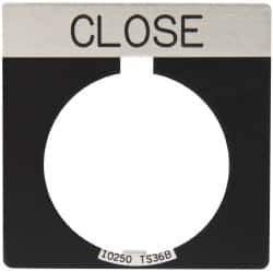 Eaton Cutler-Hammer - Square, Legend Plate - Close - Black Background, 30-1/2mm Hole Diameter - Industrial Tool & Supply