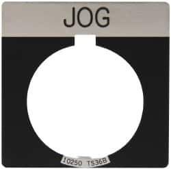Eaton Cutler-Hammer - Square, Legend Plate - Jog - Black Background, 30-1/2mm Hole Diameter - Industrial Tool & Supply