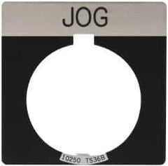 Eaton Cutler-Hammer - Square, Legend Plate - Jog - Black Background, 30-1/2mm Hole Diameter - Industrial Tool & Supply