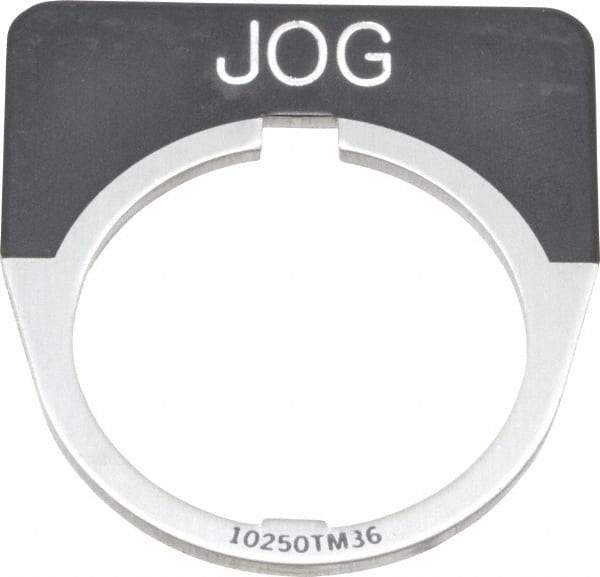 Eaton Cutler-Hammer - Half Round, Legend Plate - Jog - Black Background, 30-1/2mm Hole Diameter - Industrial Tool & Supply