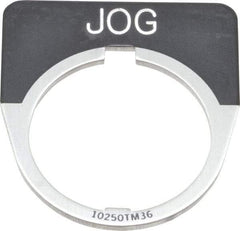 Eaton Cutler-Hammer - Half Round, Legend Plate - Jog - Black Background, 30-1/2mm Hole Diameter - Industrial Tool & Supply
