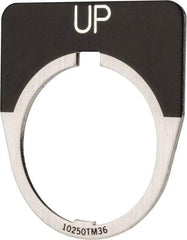 Eaton Cutler-Hammer - Half Round, Legend Plate - Up - Black Background, 30-1/2mm Hole Diameter - Industrial Tool & Supply