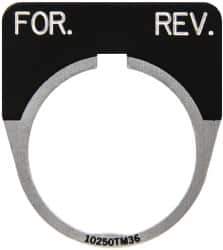 Eaton Cutler-Hammer - Half Round, Legend Plate - For-Rev - Black Background, 30-1/2mm Hole Diameter - Industrial Tool & Supply