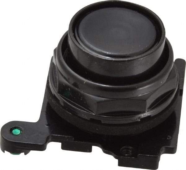 Eaton Cutler-Hammer - Flush Pushbutton Switch Operator - Black, Round Button, Nonilluminated - Industrial Tool & Supply