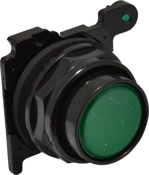 Eaton Cutler-Hammer - Flush Pushbutton Switch Operator - Green, Round Button, Nonilluminated - Industrial Tool & Supply