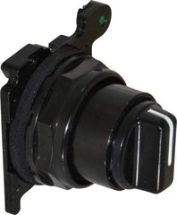 Eaton Cutler-Hammer - 30-1/2mm Mount Hole, 3 Position, Knob Operated, Selector Switch Only - Black, Maintained (MA) - Momentary (MO), Corrosion Resistant, Oil and Watertight - Industrial Tool & Supply