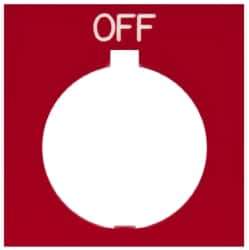 Eaton Cutler-Hammer - Square, Legend Plate - Off - Red Background, 30-1/2mm Hole Diameter, 1.77 Inch Square - Industrial Tool & Supply