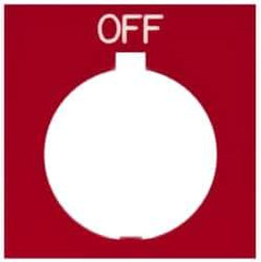 Eaton Cutler-Hammer - Square, Legend Plate - Off - Red Background, 30-1/2mm Hole Diameter, 1.77 Inch Square - Industrial Tool & Supply