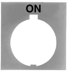 Eaton Cutler-Hammer - Square, Legend Plate - On - Black Background, 30-1/2mm Hole Diameter, 1.77 Inch Square - Industrial Tool & Supply