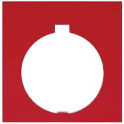 Eaton Cutler-Hammer - Square, Plastic Legend Plate - Blank - Black and Red Background, White Letters, 30-1/2mm Hole Diameter, 1.77 Inch Square - Industrial Tool & Supply