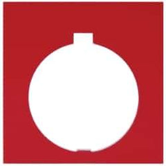 Eaton Cutler-Hammer - Square, Plastic Legend Plate - Blank - Black and Red Background, White Letters, 30-1/2mm Hole Diameter, 1.77 Inch Square - Industrial Tool & Supply