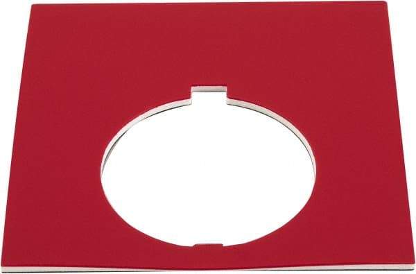 Eaton Cutler-Hammer - Square, Plastic Legend Plate - Blank - Black and Red Background, White Letters, 30-1/2mm Hole Diameter, 2.19 Inch Square - Industrial Tool & Supply