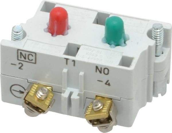 Eaton Cutler-Hammer - NO/NC, 0.5 Amp, Electrical Switch Contact Block - 120 VAC/VDC, Pressure Terminal, 30-1/2mm Hole, For Use with E34 Operators, Standard 10250T - Industrial Tool & Supply