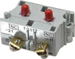Eaton Cutler-Hammer - 2NC, 0.5 Amp, Electrical Switch Contact Block - 120 VAC/VDC, Pressure Terminal, 30-1/2mm Hole, For Use with E34 Operators, Standard 10250T - Industrial Tool & Supply
